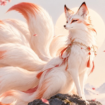 Nine-tailed fox portrait